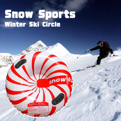 1pc Inflatable Skiing Ring Thickened Round Snowboard Safety Handle PVC