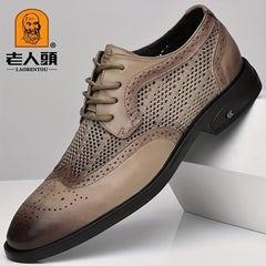 LAORENTOU Men's Brogue Mesh Dress Shoes - Wedding Business Party