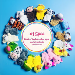 24pcs Plush Animal Finger Puppet Set for Storytelling Games