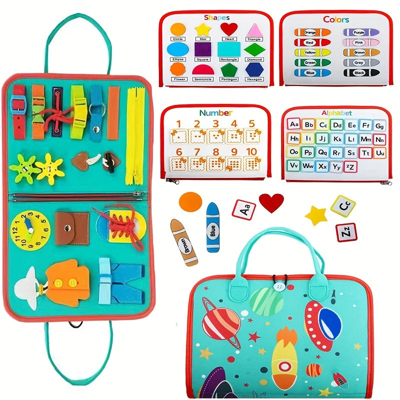 Educational Busy Board Montessori Toys for Toddlers Great for Travel