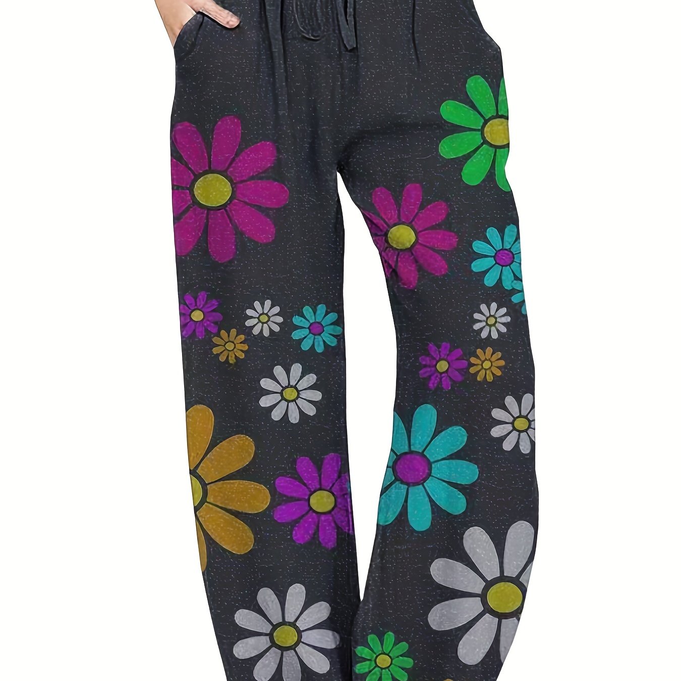  Women's Floral Print Drawstring Pants