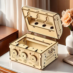 3D Wooden Puzzle Treasure Chest Brain Teaser Model Building Kit