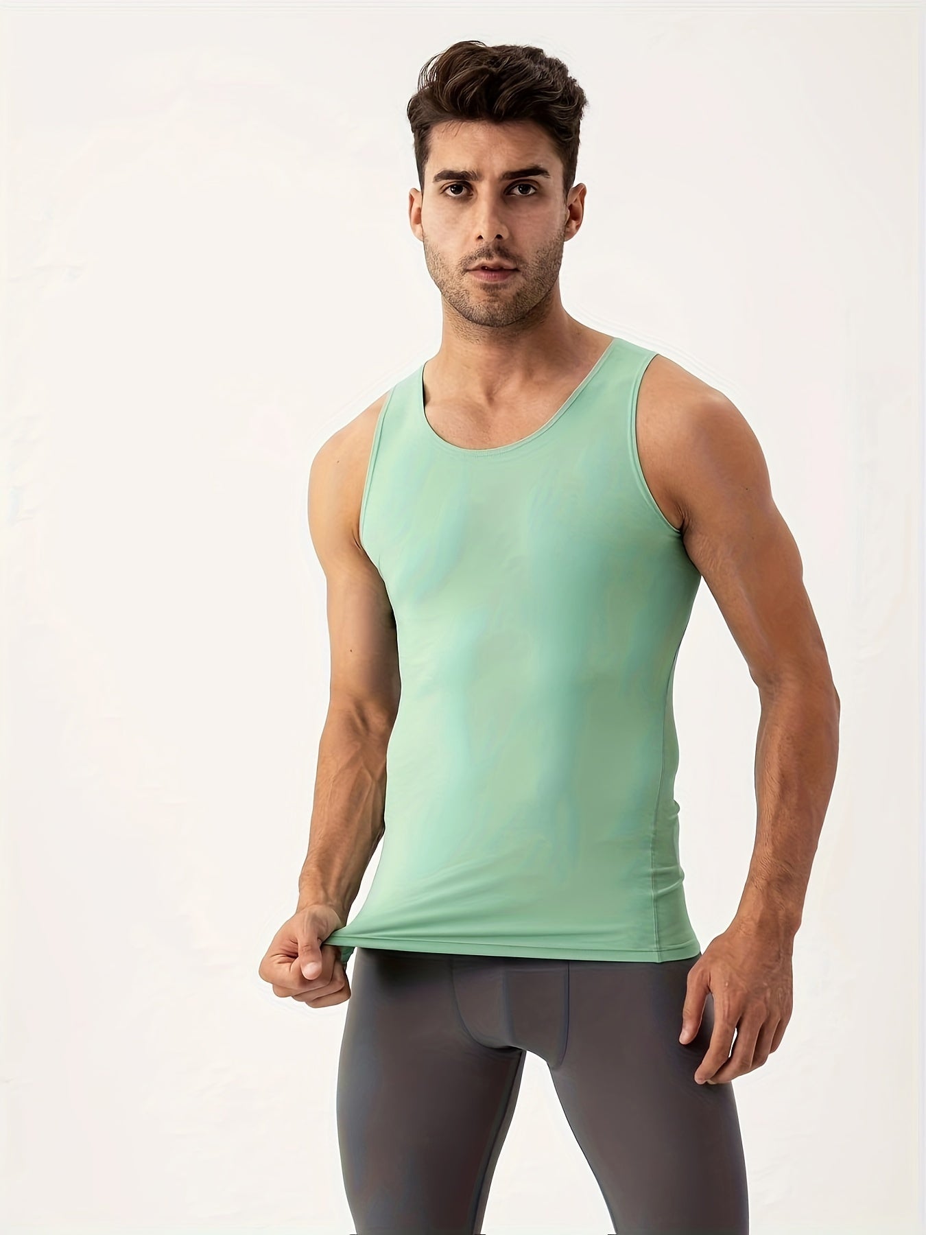 Men's Quick Dry Tank Top High Stretch Sleeveless Shirt