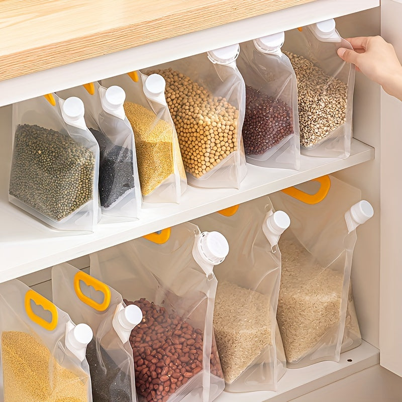 5pcs Visual Transparent Food Storage Bag with Moisture Proof Seal and Stand Up
