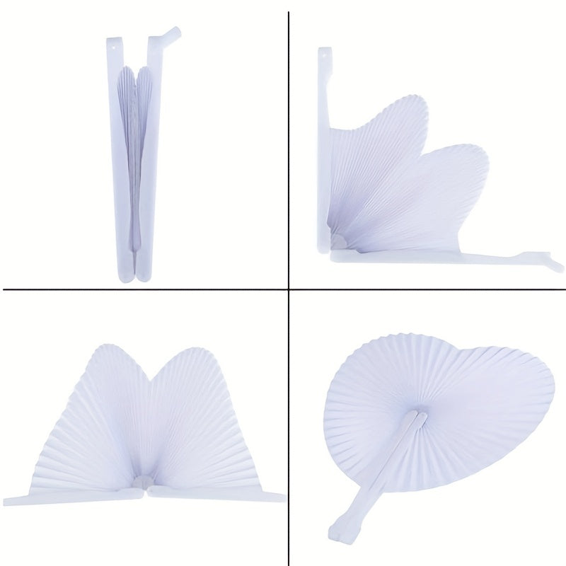 2pcs Heart Fan Wedding Gift Pocket Chinese Style Dance Fan
