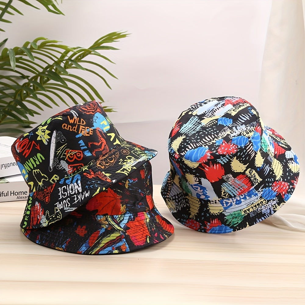 Men's Bright Abstract Pattern Fisherman Hat Outdoor Bucket Hat