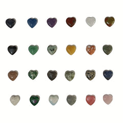 Natural Heart Shaped Crystal Stones 10Pcs Worry Stones Healing Carved Stones