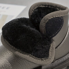 Girls' Warm Slip On Snow Boots - Cozy Fleece Lined Outdoor Winter Shoes