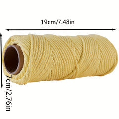 4mm Cotton Macrame Cords for Wall Hangings, Plant Hooks, Crafts - 50m