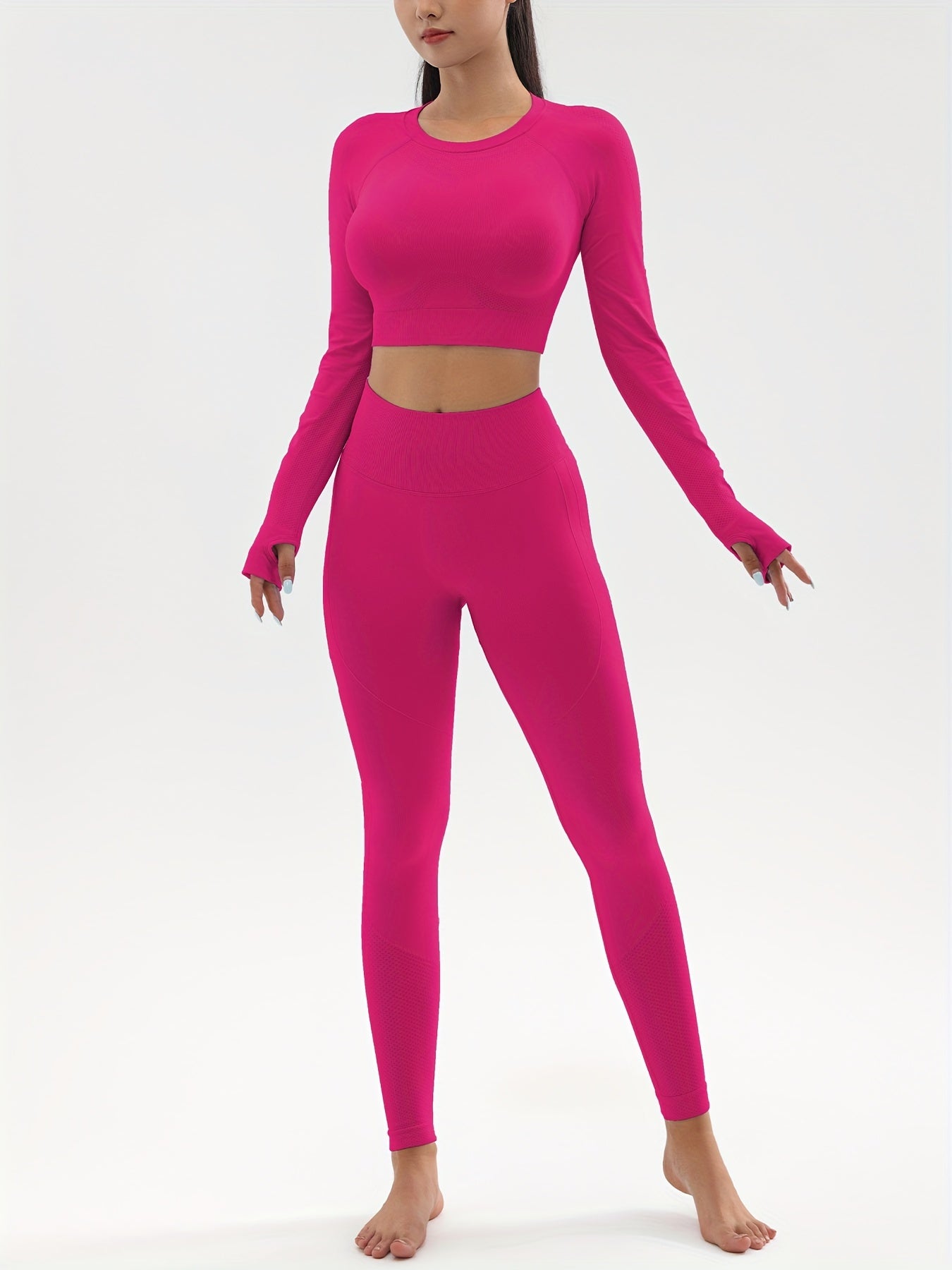 2pcs Yoga Set Quick Drying Top & Butt Lifting Leggings Women's Activewear