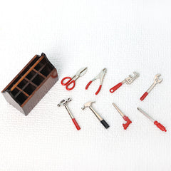 1:12 Scale Toy Toolbox Metal Alloy Tool Set for Dollhouse Decorations