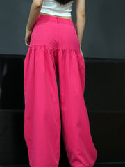  Casual Pants Women's Plus Solid Stitching Button Fly