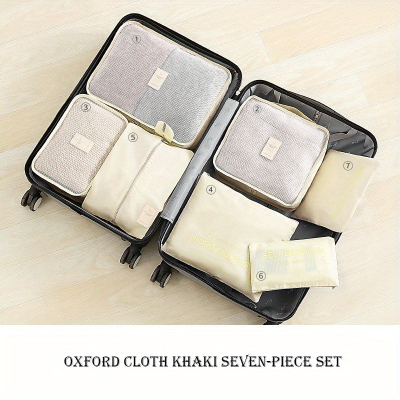 7PCS Travel Luggage Storage Bags Lightweight Clothes Organizer Large Capacity