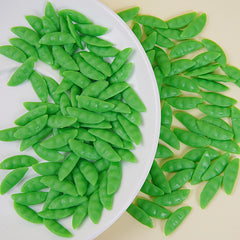20pcs Mini Pea Pods Realistic Green Plastic Food Toys for Mini Kitchen Playset