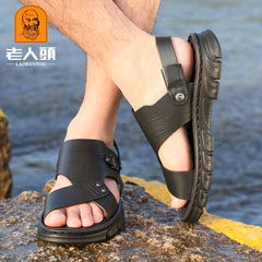 LAORENTOU Men's Non Slip Sandals Wear resistant Comfy Beach Shoes