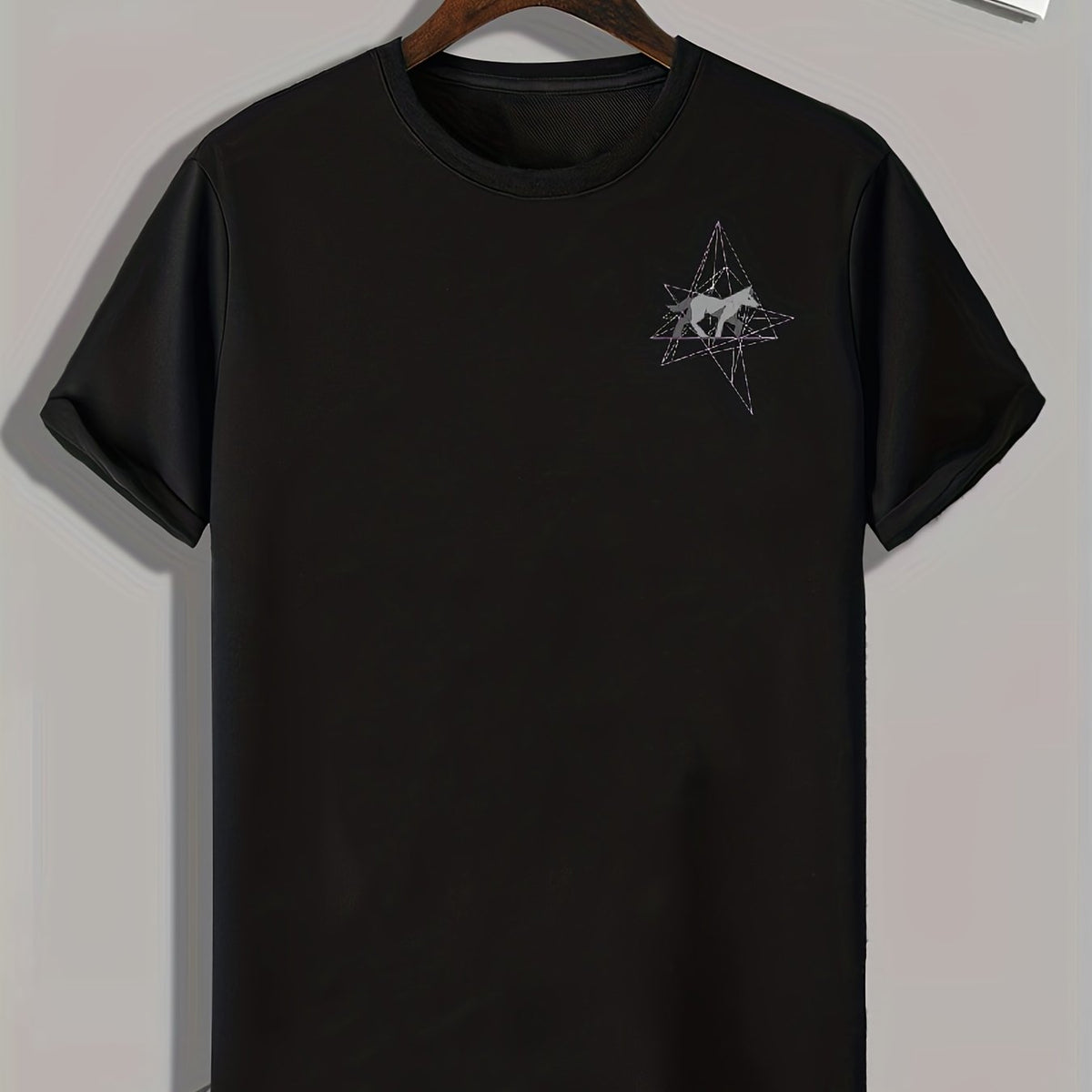 Men's Animal & Geometric Print Comfy T-shirt for Outdoor Summer