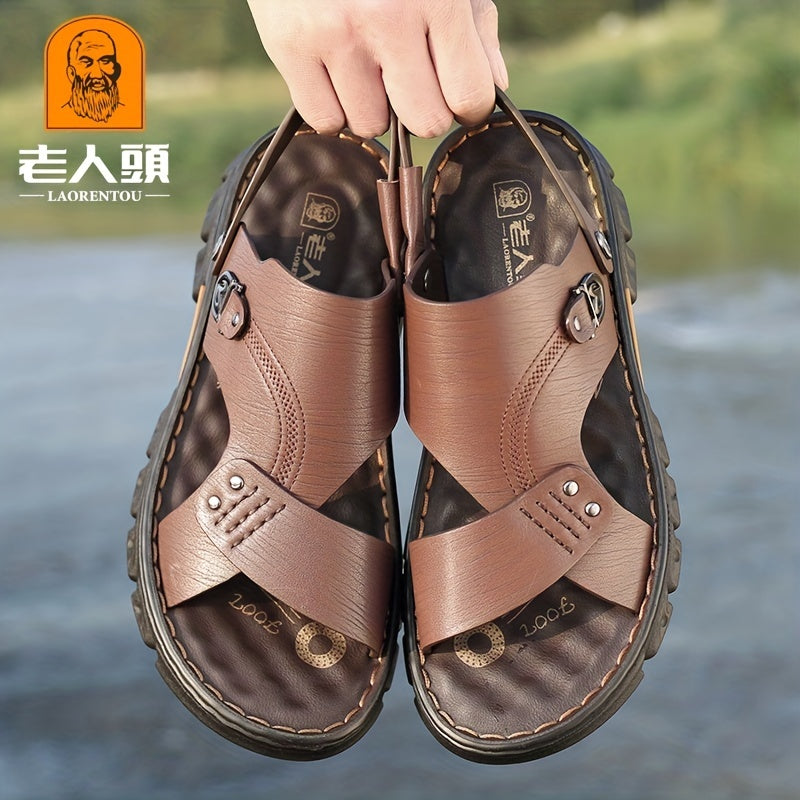 LAORENTOU Men's Non Slip Sandals Wear resistant Comfy Beach Shoes