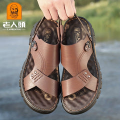LAORENTOU Men's Non Slip Sandals Wear resistant Comfy Beach Shoes