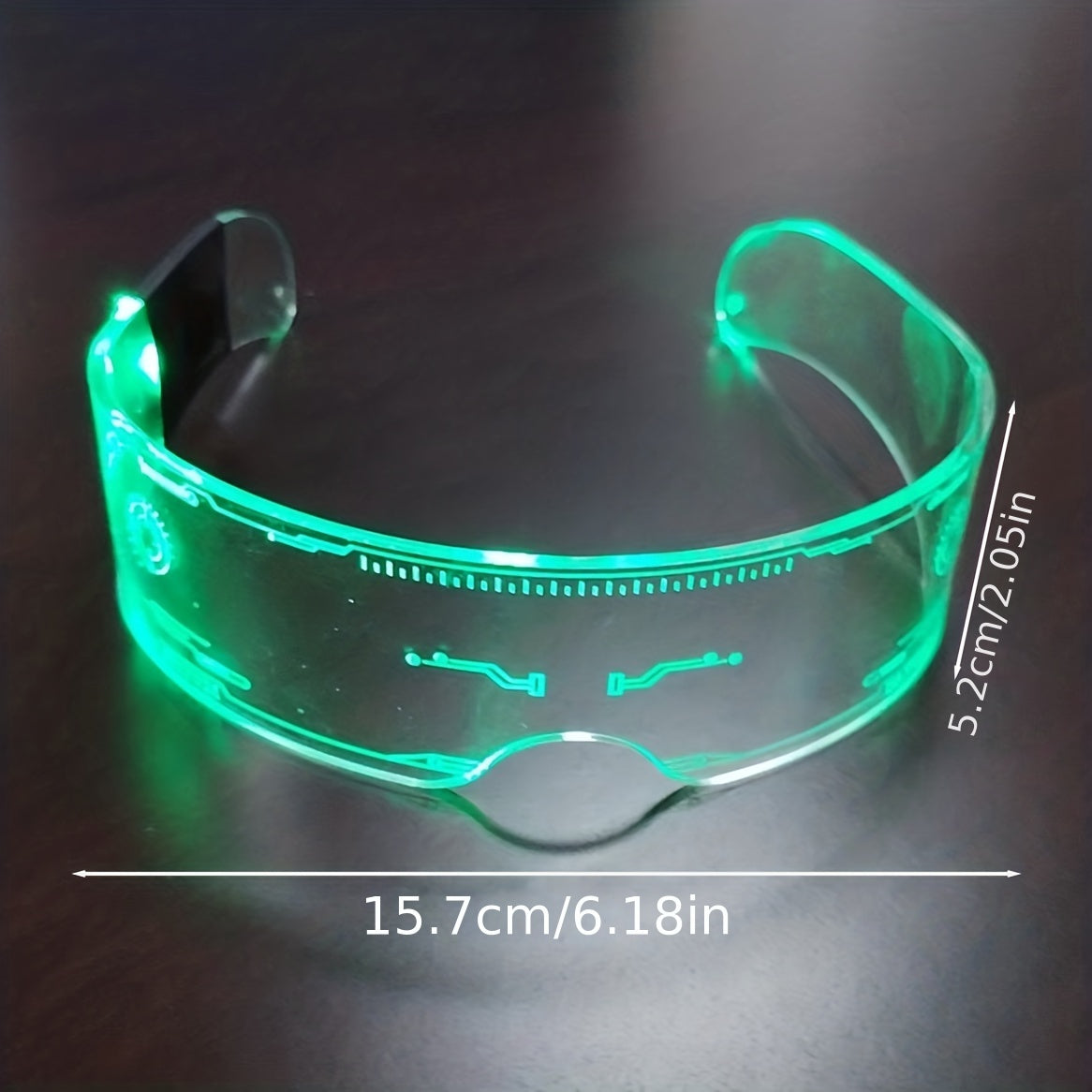 2pcs Halloween Future Tech Sense Bar Flashing Charging Colorful Glasses