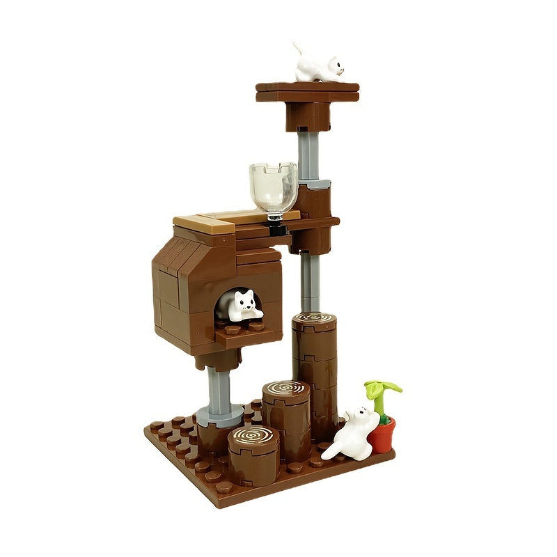 City Cattery Building Blocks Toys MOC Cats House Farm DIY Blocks Gift