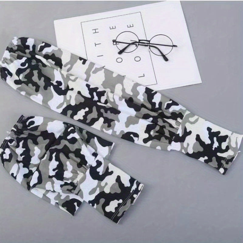 Camouflage Ice Silk Sleeves - Sunproof, Breathable, UV Protection