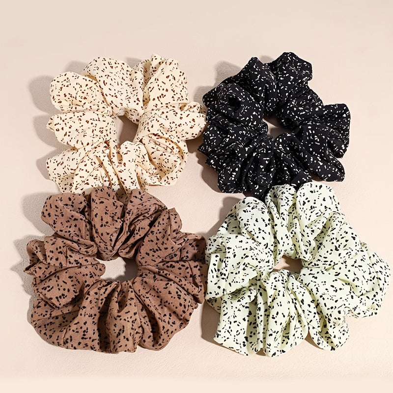 Dot Printed Oversize Scrunchie Ponytail Elastic Hair Tie for Women