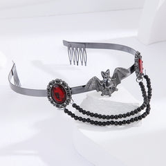 Red Rhinestone Tiara Headband for Halloween Cosplay