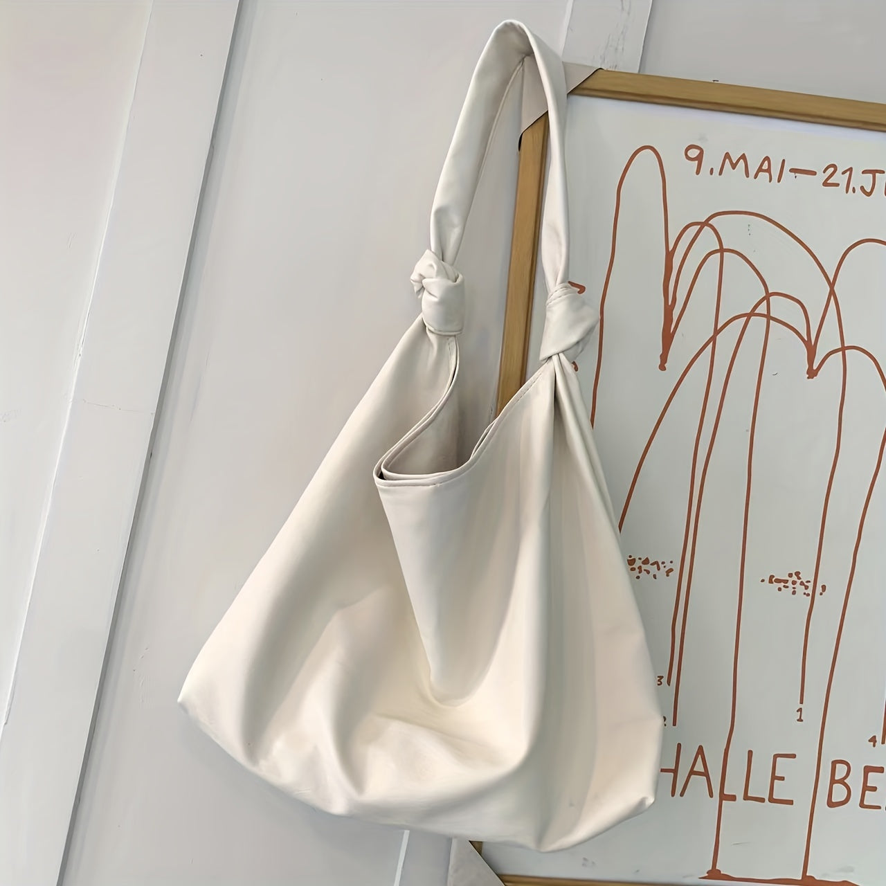 Minimalist Canvas Underarm Bag Large Capacity Women's Shoulder Purse