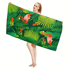 Quick Drying Flower Print Beach Towel Lightweight Sand Camping Vacation