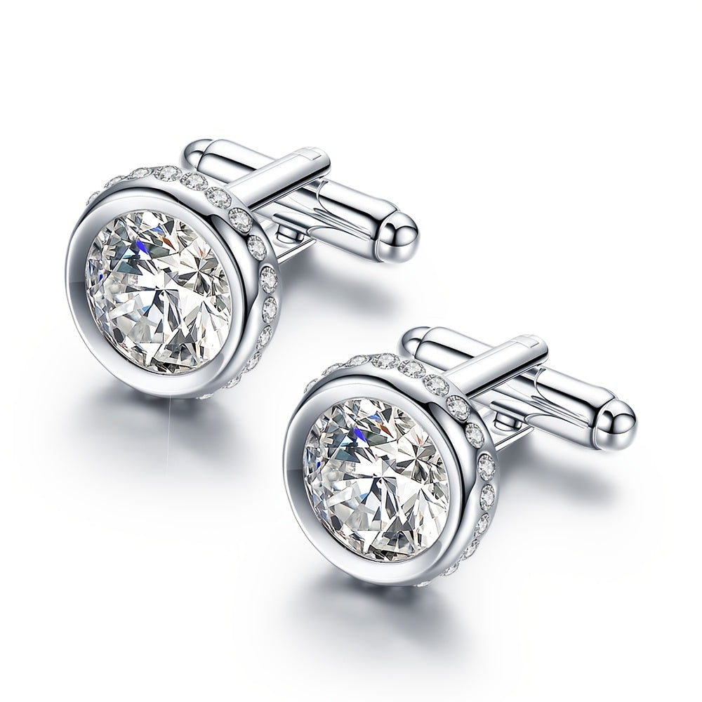 Alloy Crystal Shirt Cufflinks For Men