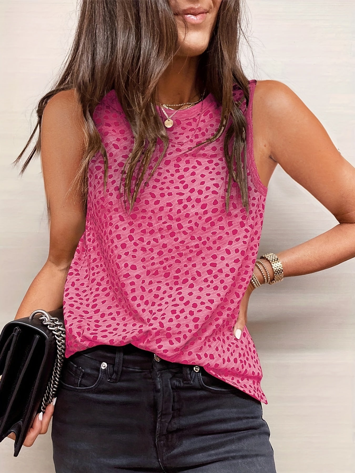 Leopard Print Sleeveless Tank Top for Summer