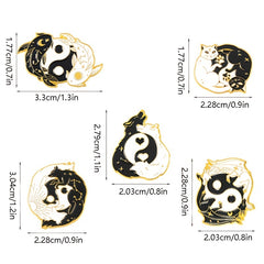 Yin Yang Eight Trigrams Enamel Pins Lucky Koi Brooch