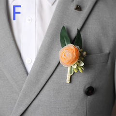 Floral Boutonniere Set for Bride and Groom - Perfect for Wedding