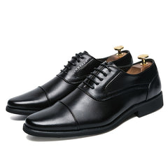 Men's Cap Toe Oxfords Lace Up Formal Shoes