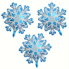 6pcs Large Snowflake Foil Balloons Christmas Winter Helium Snowflake Balloon