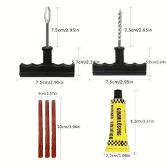 28pcs Tire Repair Tool Set For Tubeless Tyre Puncture Quick Repairing Kit