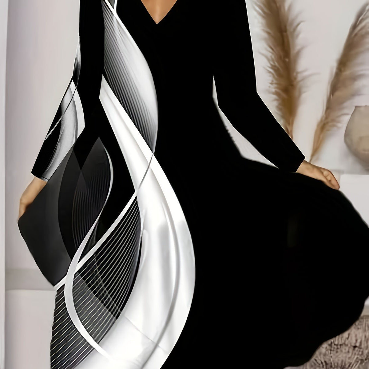  Ombre Stripe Print Maxi Dress