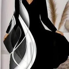  Ombre Stripe Print Maxi Dress