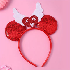 Sequin Headband Glitter Hair Band Mouse Ears Wings Decor