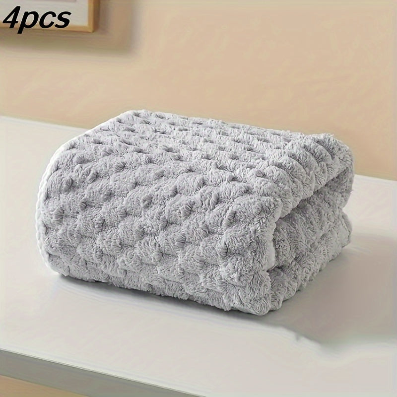 4 Pack Waffle Weave Bath Towels Quick Drying Soft Spa Gym Towels