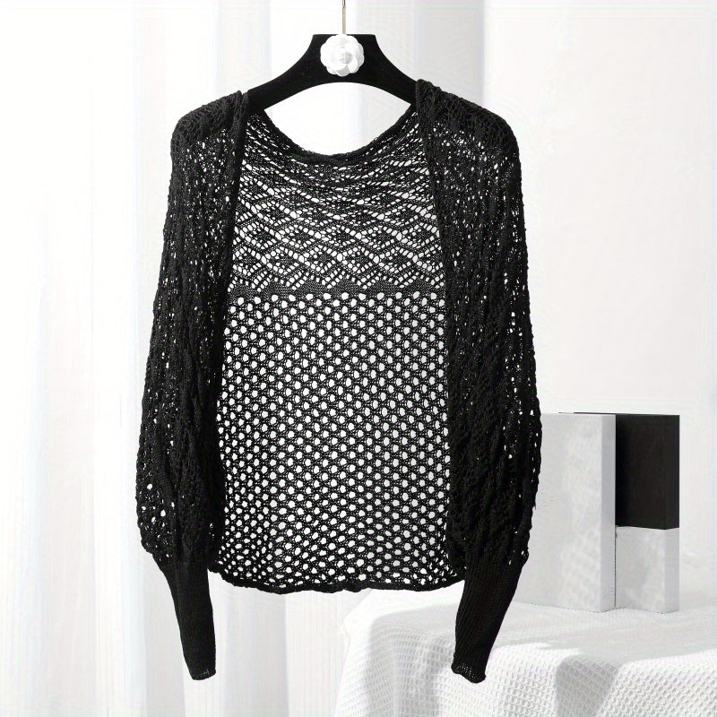 Solid Knitted Warm Wraps Hollow Out Shawl