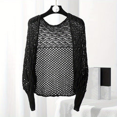 Solid Knitted Warm Wraps Hollow Out Shawl