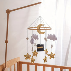 Moon & Star Felt Wind Chime for Baby Bedtime Soothing