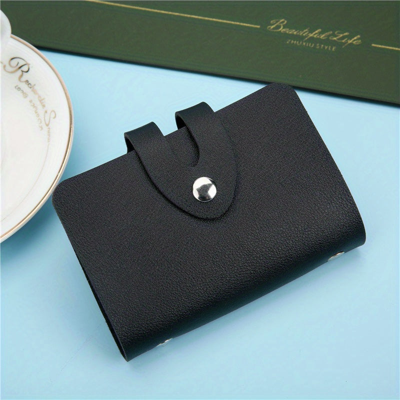 PU Leather Card Holder with 24 Card Slots - Double Sided Insert Card