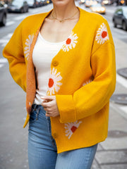  Floral Print Long Sleeve Cardigan