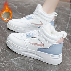Women's Lace up Thermal Skate Shoes Lightweight Fleece Lined Sneakers