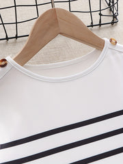 Girls Casual Stripped Short Sleeve Dress