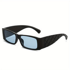 Square Frame Futuristic Sunglasses Wide Temple Cyber Punk Style