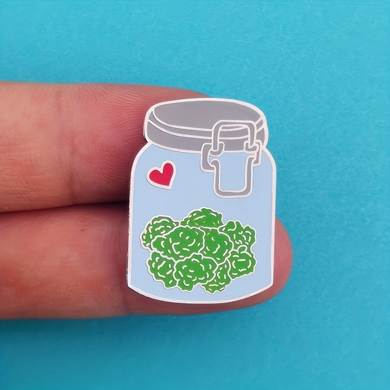 Plant Pot Flower Brooch Enamel Metal Badge Lapel Pin Jacket Jewelry Friends