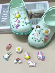 21pcs Luminous Rainbow & Unicorn Shoe Decoration Charms